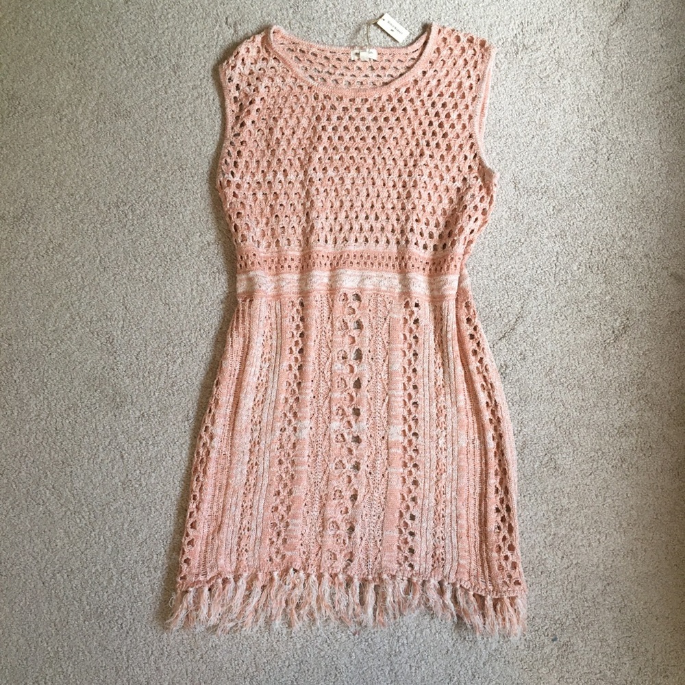 World market knit sleeveless pink cover up dress women’s size s/m NWT